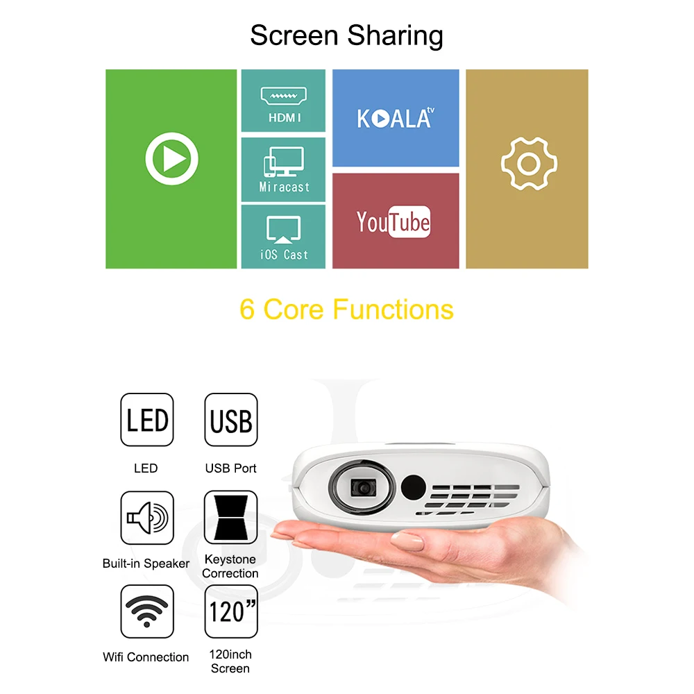 Мини DLP проектор светодиодный домашний офис проекция 1080 P Wifi подключение USB HD порт с пультом дистанционного управления штатив