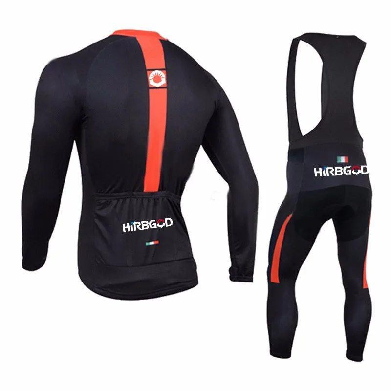 Hirbgod XS-5XL Мужской зимний тепловой Велосипеды Джерси костюмы мужские Длинные рукава флисовая одежда Велосипеды комплекты Майки+ нагрудники комплекты, nm234