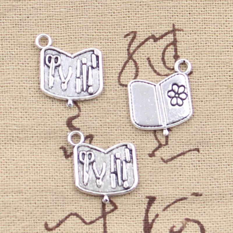 20 шт шармы инструменты Toolbox 17x16 мм Античные посеребренные Подвески Изготовление DIY тибетское серебро ручной работы цветные ювелирные изделия