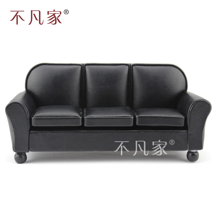 

Dolls furniture Fine 1/12 scale Miniature well made black Living Room Sofa