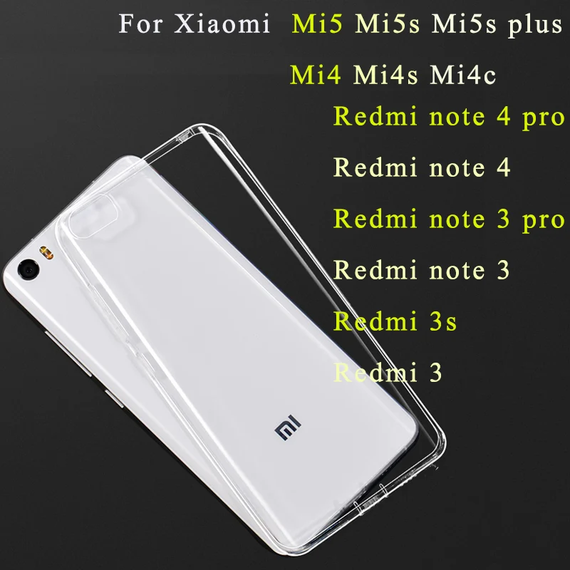 Clear Gel Case For Xiaomi Mi 5 5s Plus 10 Ultra Max 3 Xaomi Redmi Note 8t 9s 9 6 Pro 5 5a Silicone Transparent Smartphone Cover