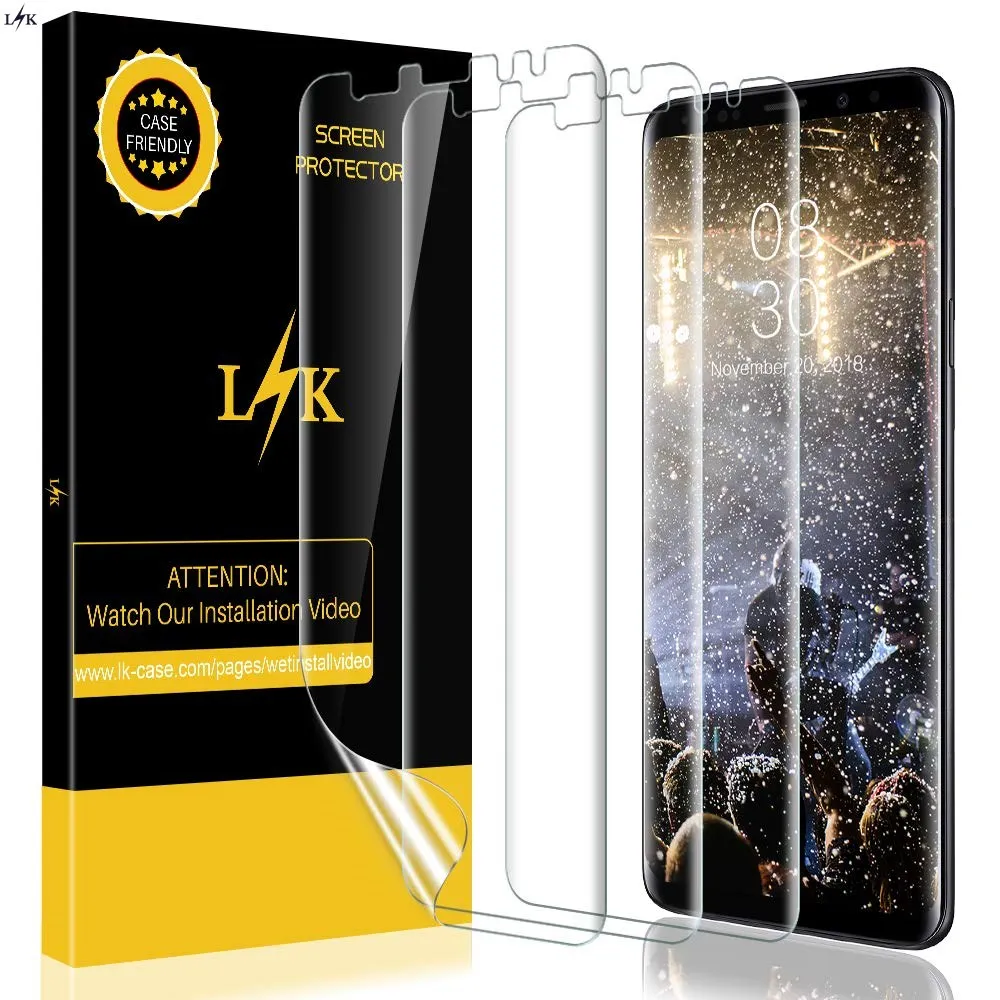 Для LK [3 упак.] Экран протектор forSamsung Galaxy S9 плюс полный охват жидкая кожа [Корпус
