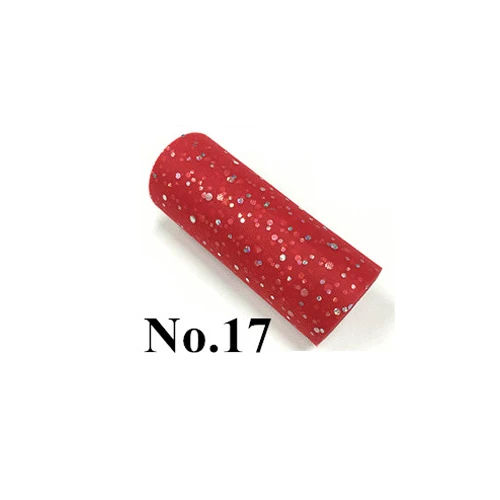Color 17 as photo Блестящий рулон тюля с блестками 25 ярд 15 см катушка ткань пачка Свадебная отделка органзы лазер DIY ремесло день рождения поставки - Цвет: Color 17 as photo