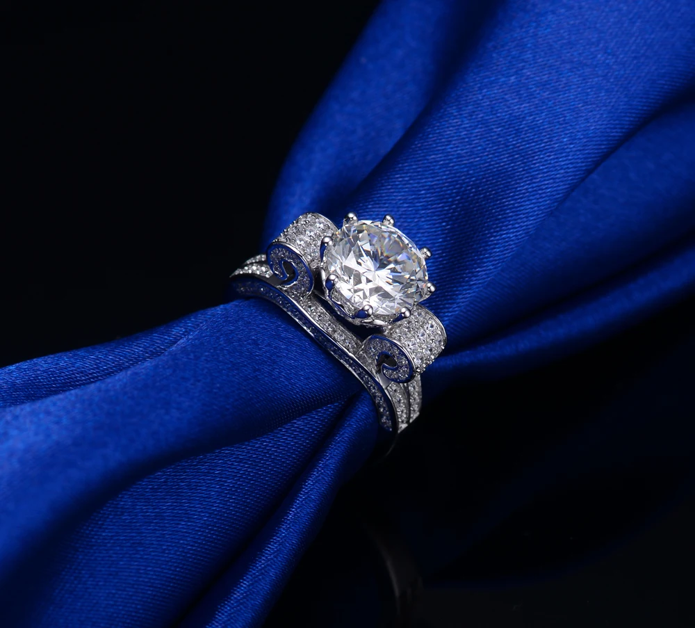 

Test Positive Brilliant 3Ct Round Cut 9.0mm D Moissanite Ring Platinum 950 Ring White Gold Wedding Jewelry