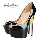 Женские босоножки на очень высоком каблуке Onlymaker, туфли с открытым носком на платформе, сексуальные леопардовые туфли на шпильке, обувь для вечеринок