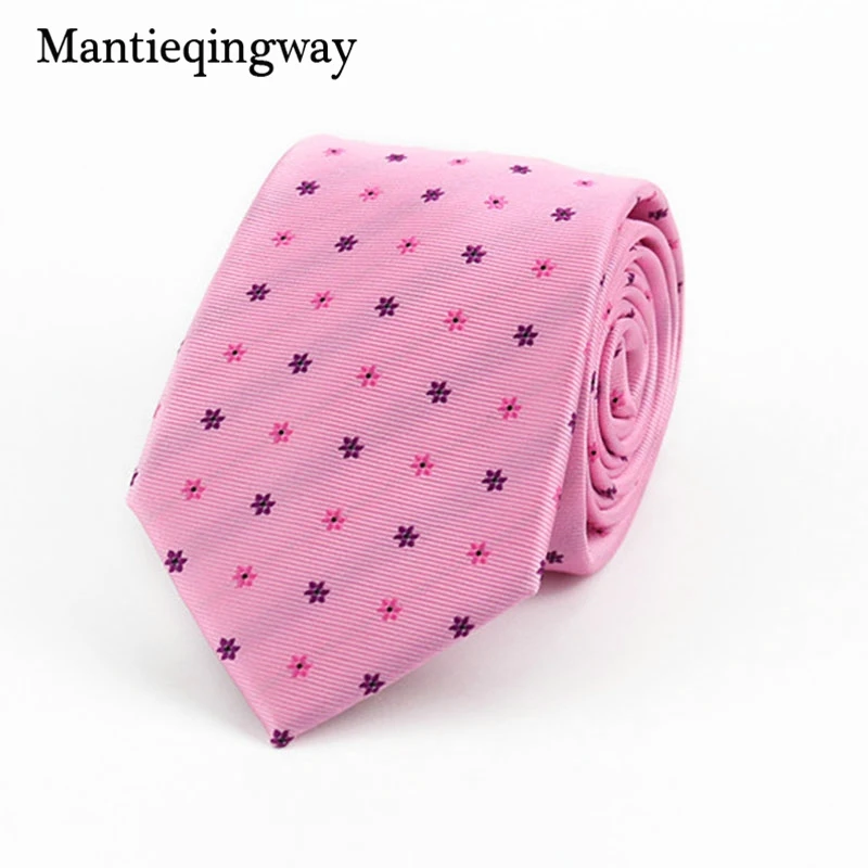 Новое Прибытие Галстуки 7 см Тонкие Полиэстер Шелковые для Мужчин Полосатый &amp Dot