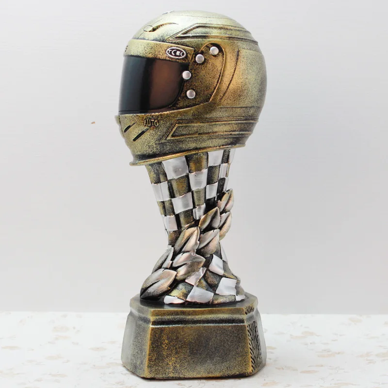Золотой гоночный шлем высотой 20 см|trophy award|award trophygolden trophy |