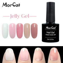 Гель лак для ногтей MorCat прозрачный белый или розовый УФ гель