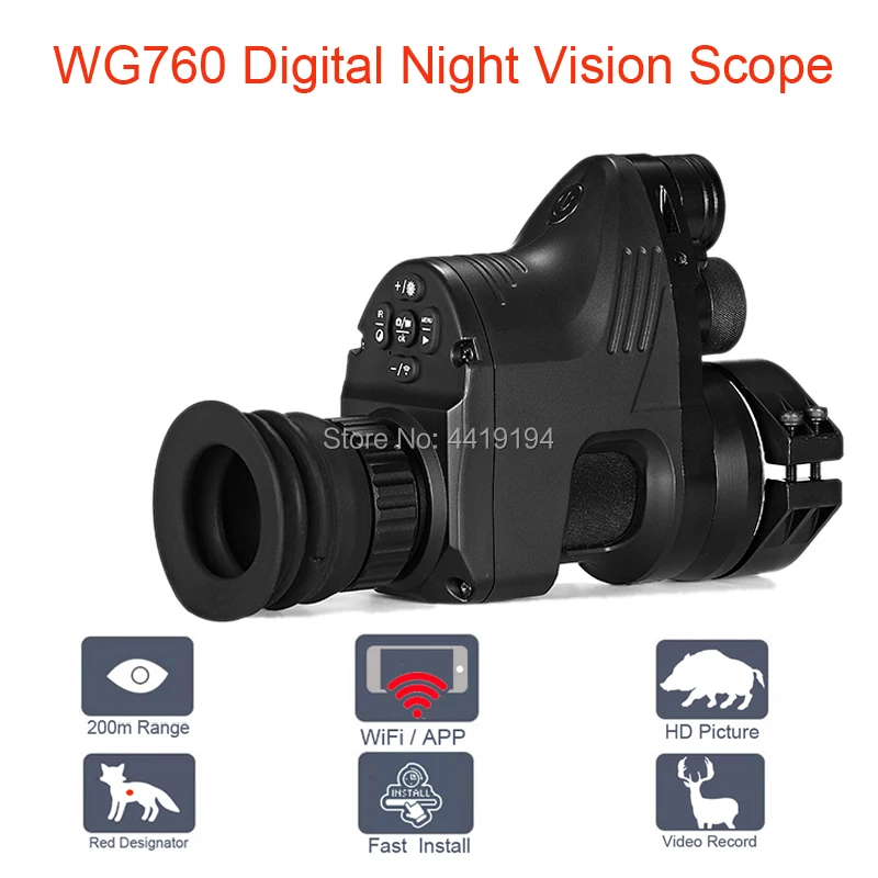 PARD NV007 цифровой ночное видение область с wi fi WG760 200 м Диапазон Охота прицел ночного