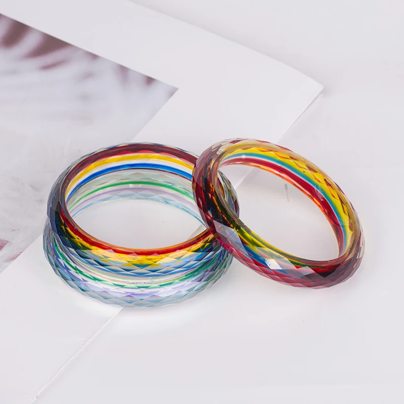 Trendy Fashion Acrylic Cuff Bracelets Bangles for Children Statement New Resin Vintage Simple Kids Charm Bangles Jewelry