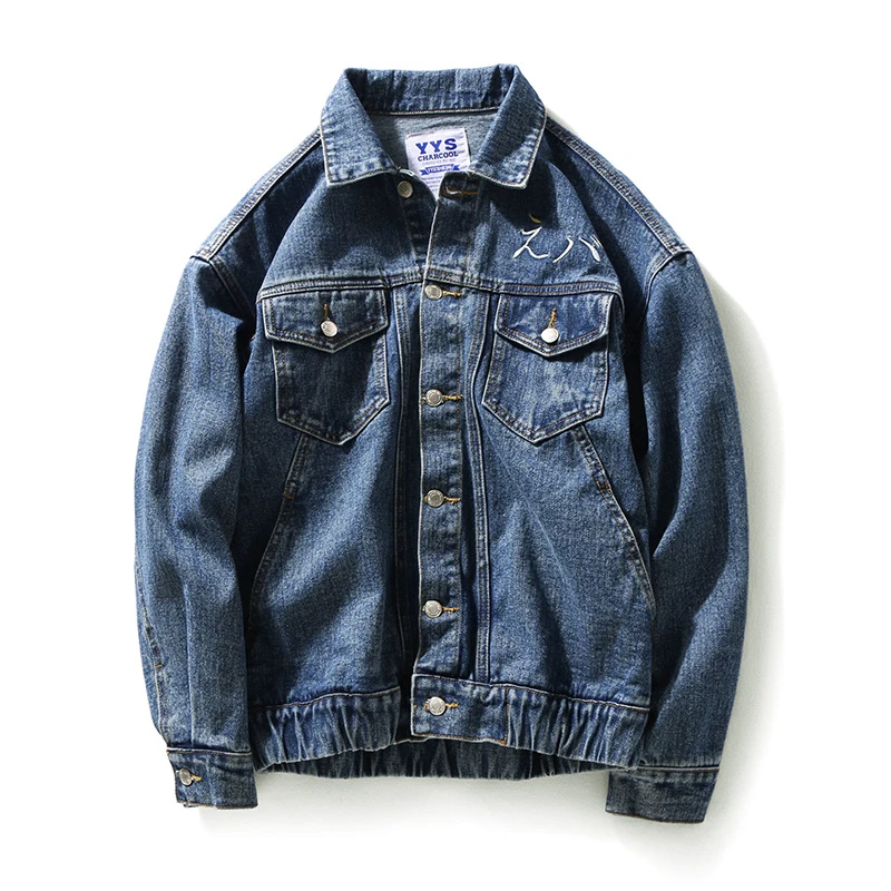 Новые стильные мужские джинсовые куртки высокого качества с вышитыми буквами в