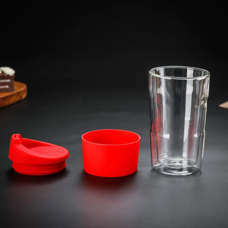 Bodum Двухстенная стеклянная силикагелевая крышка с защитой от ожогов для офисных