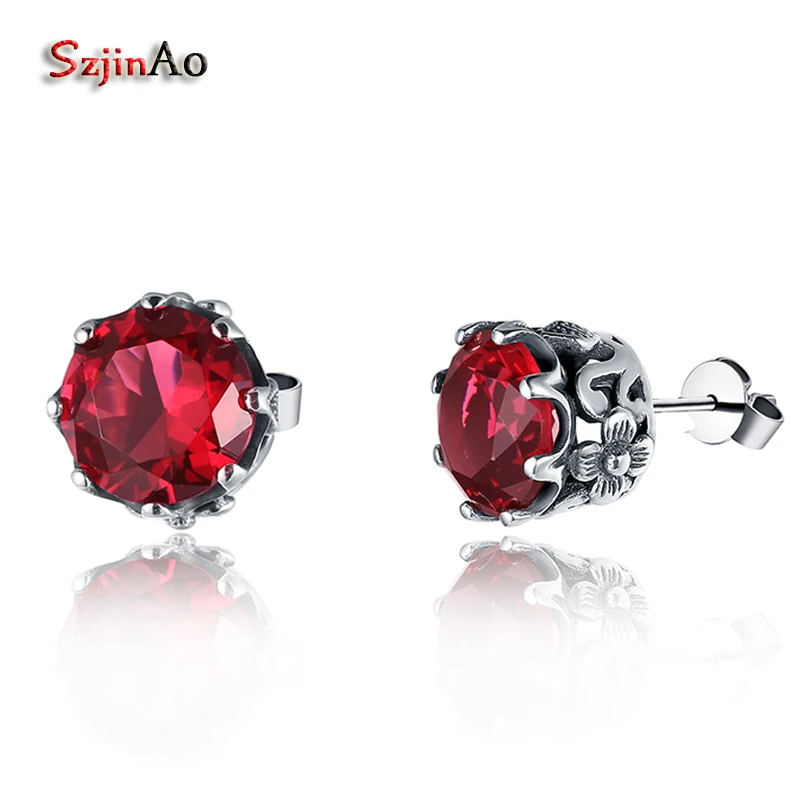 Женские серьги из серебра 925 пробы с красным Рубином карата | Украшения и