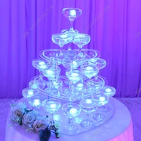 party wine tower three tiers heart shaped champagne tower festive party supplies wedding decoration