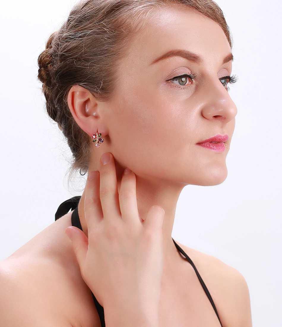 ORSA JEWELS, роскошные серьги-гвоздики для женщин, пять цветов, AAA кубический циркон, дополнительные вечерние серьги, модные женские ювелирные изделия OME56