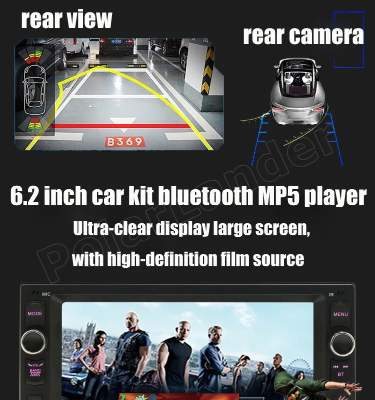 Авторадио MP4 MP5 плеер 2 DIN 6 дюймов 2USB AUX в FM аудио стерео управление рулем|car radio|car radio