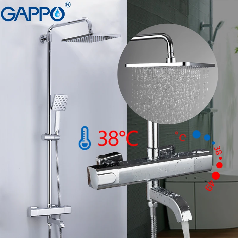 Термостатический смеситель для ванны GAPPO настенный хромированный кран ванной