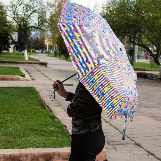 Ветрозащитный складной мини зонт с 3d цифровым принтом 2 шт./лот|printing umbrella|umbrella