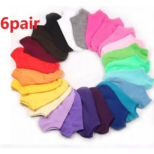 6pair style 3 6 пар носков для девочек и женщин, женские носки, короткие милые носки, короткие женские шелковые носки по щиколотку, мягкие дышащие хлопковые носки - Цвет: 6pair style 3