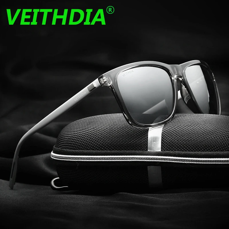 Мужские солнцезащитные очки VEITHDIA брендовые алюминиевые TR90 с логотипом в стиле