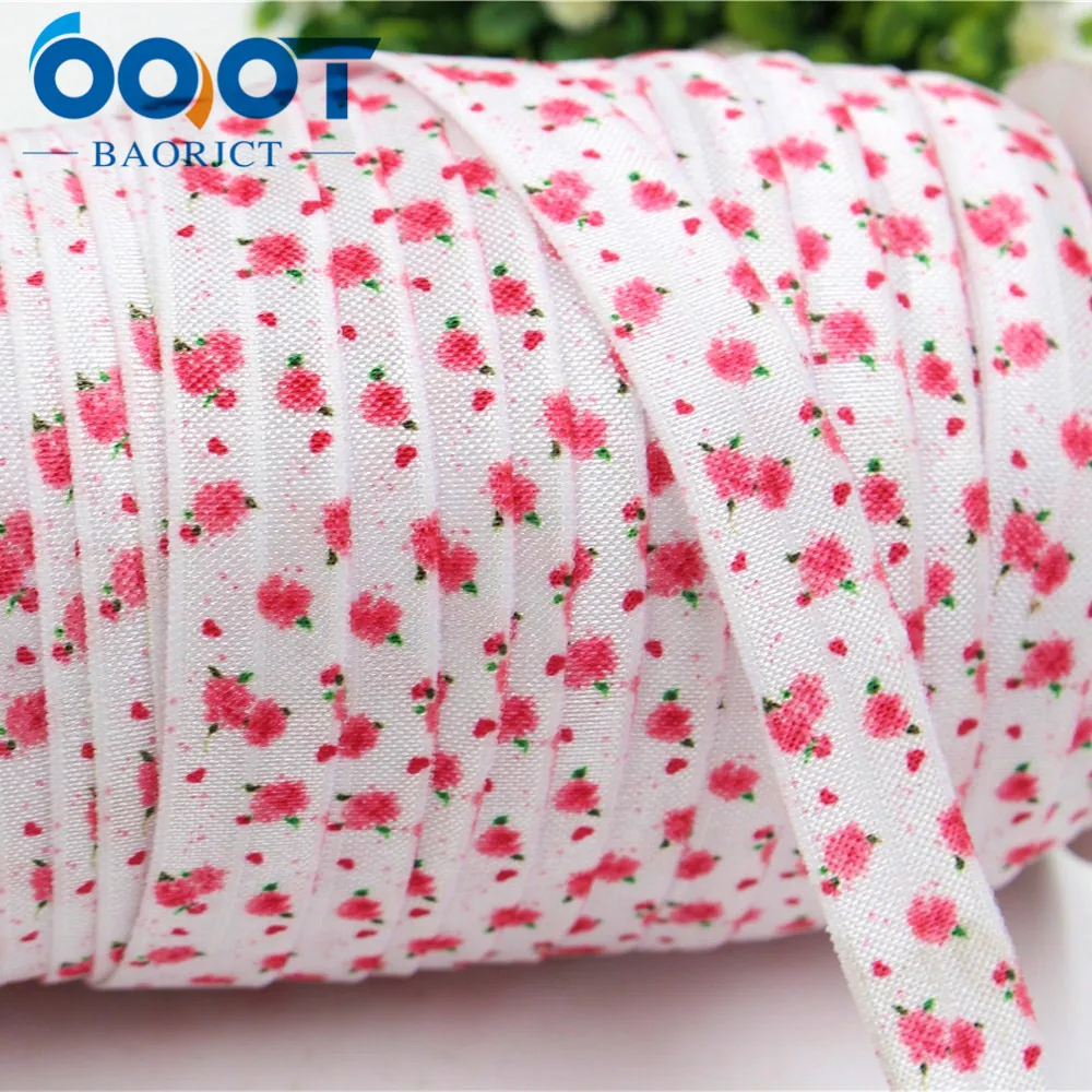OOOT BAORJCT 1752629 16 мм эластичная лента с цветами 10yds DIY аксессуары для головного убора