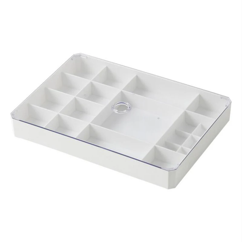 

Multi-grid Carrying Case Visible Cover Jewelry Ring Display Box Tray Holder Storage Box Organizer Earrings Ring Bracelet Box