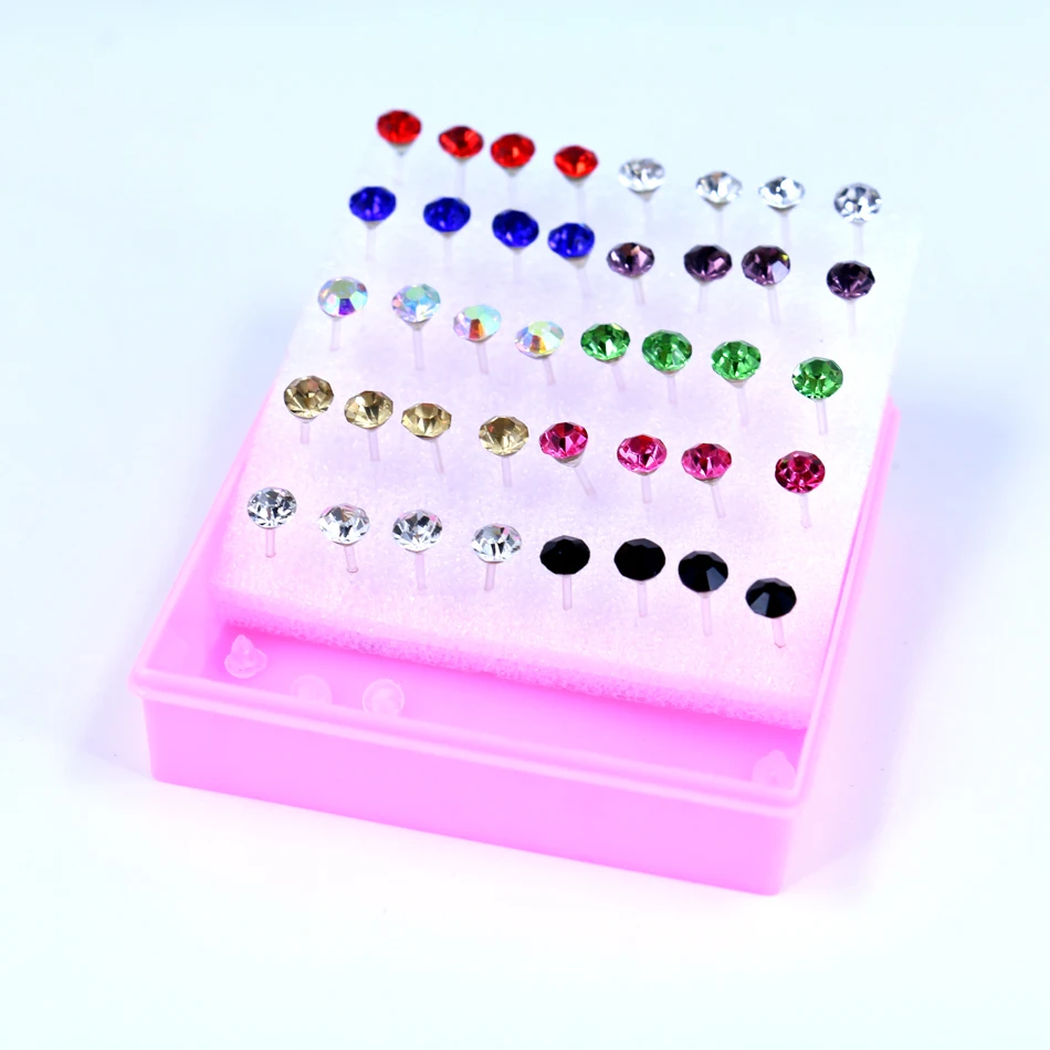 Бесплатная доставка заводские дешевые блестящие серьги гвоздики AA 4 5 мм