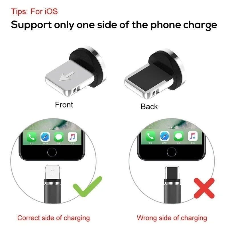 Магнитный кабель плетеный LED Type C Micro USB для быстрой зарядки Apple iphone X 7 8 6 Xs Max XR Samsung S8