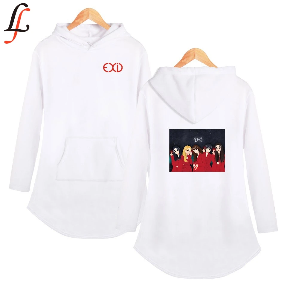 Платье с капюшоном EXID классическое Повседневное платье карманами и длинным