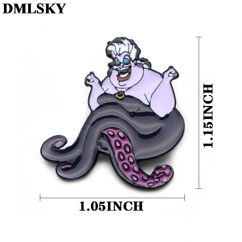 DMLSKY забавная булавка Осьминог милый Урсула эмалированные булавки и броши нагрудные булавки рюкзак сумки значок Одежда Брошь Бижутерия Подарки M3647