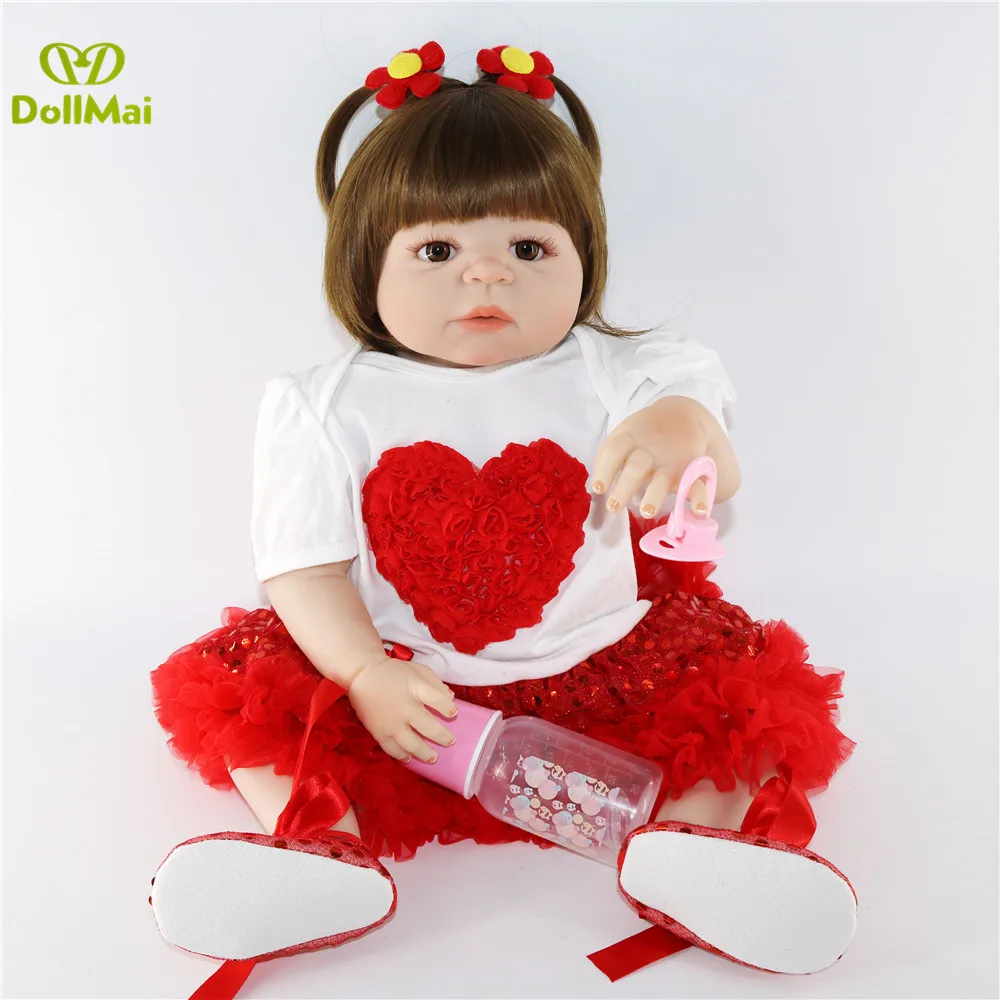23&quotfull body silicone reborn baby vinyl princess toddler bebe toys infant dolls bathe menina boneca brinquedos | Игрушки и хобби