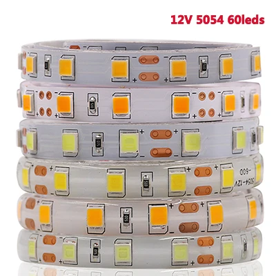 60leds 12 В 12 В 5054 светодиодный светильник 5 м 60 светодиодный/м 120 светодиодный s/M гибкая светодиодная лента супер яркая веревка теплый белый/холодный белый/синий обновленный 5050 - Испускаемый цвет: 60leds