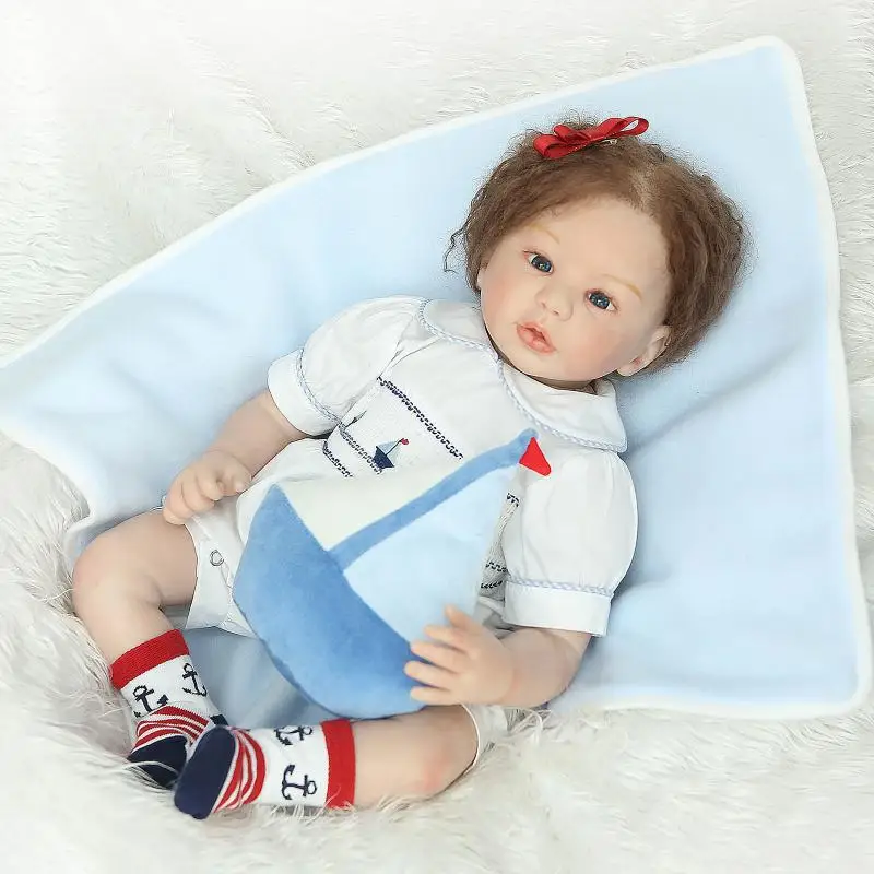 

New Highgrade 55cm Reborn Baby Dolls 22Inch Silicone Baby Dolls For Sale Lifelike Reborn Babies play house Toys Brinquedods Gift