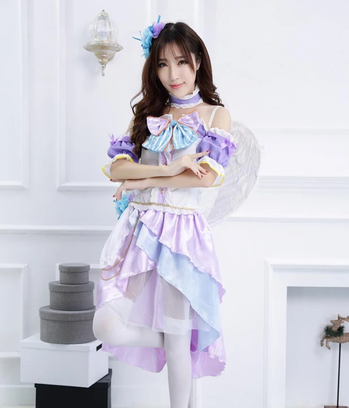 Lovelive Tojo Nozomi белый костюм для косплея ангелов на День святого Валентина полный