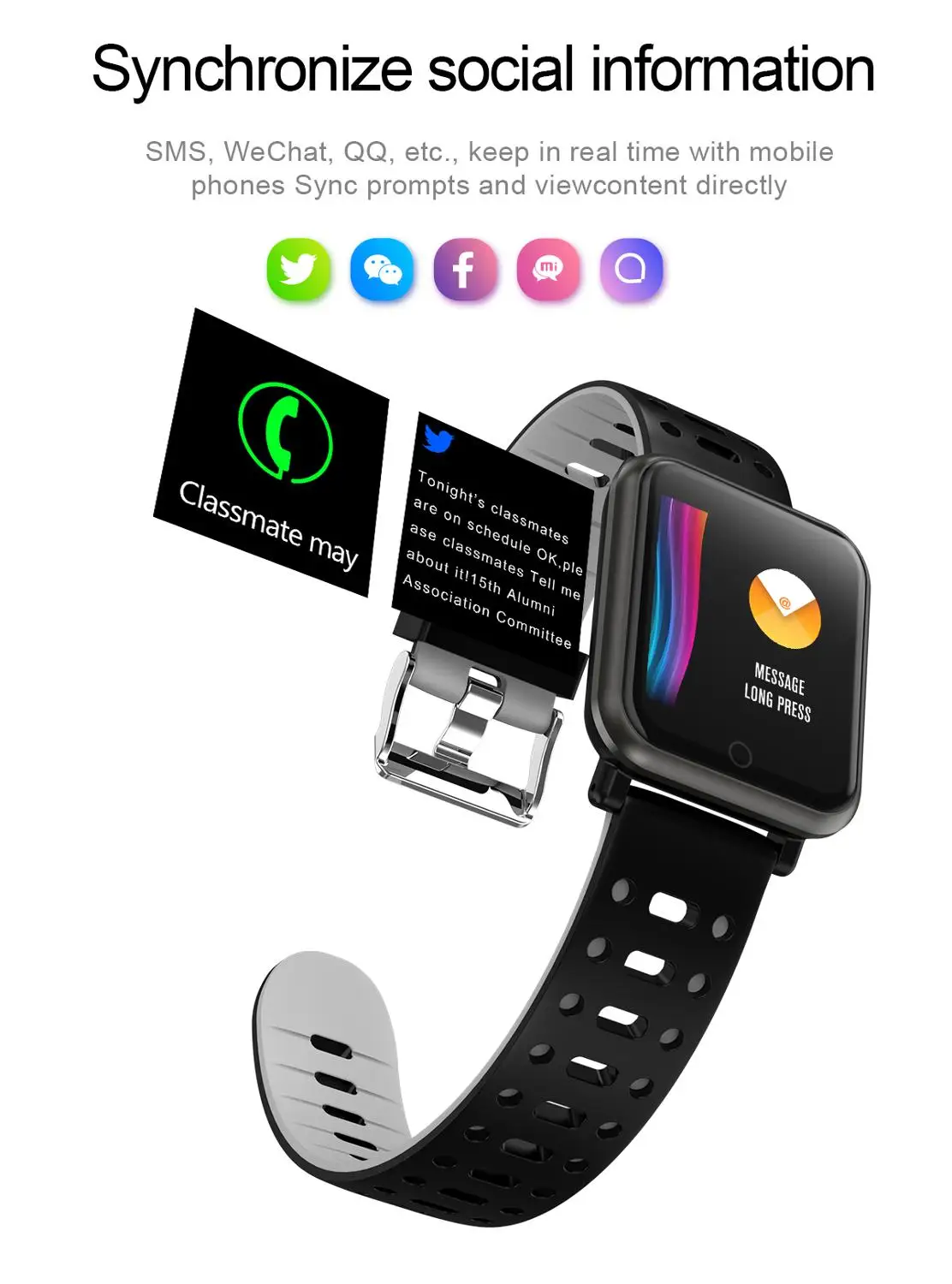 FocuSmart 2019 FS11 Смарт часы фитнес трекер кровяное давление монитор HeartRate