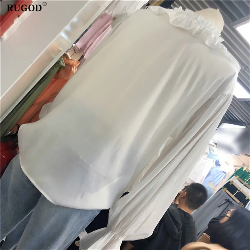 RUGOD 2019 новые персонализированные женские рубашки с перекрестными оборками v