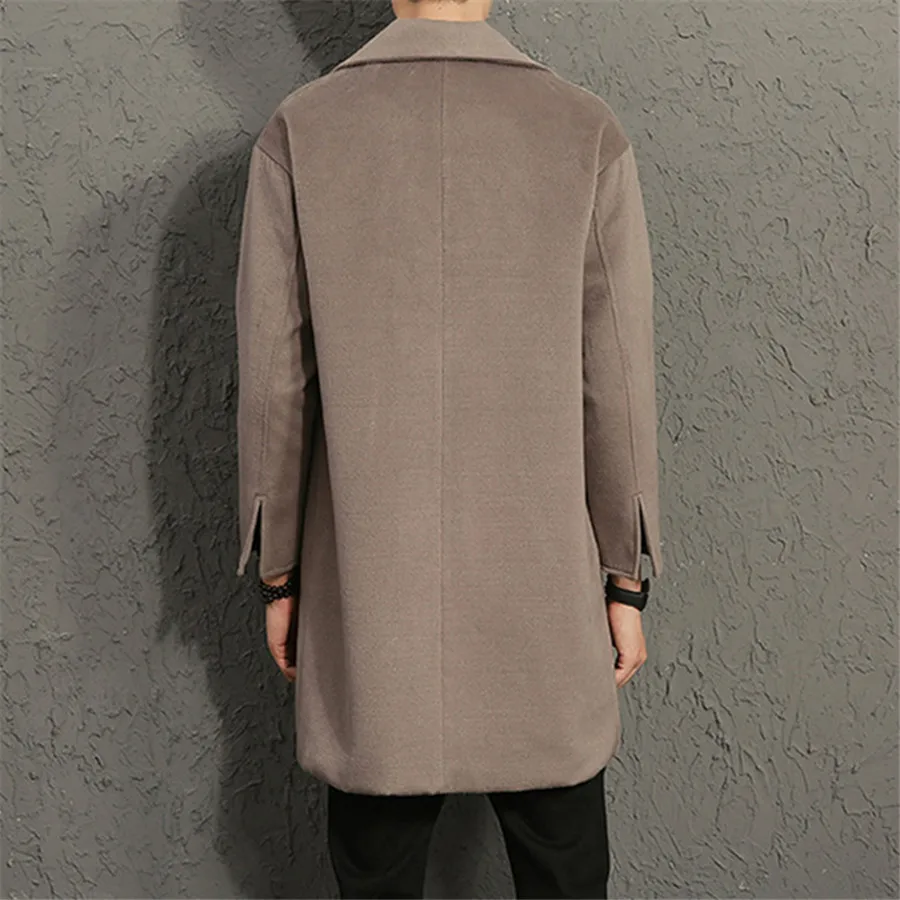 Осень 2017 тренчкот для мужчин новые модные длинные пальто мужское облегающее