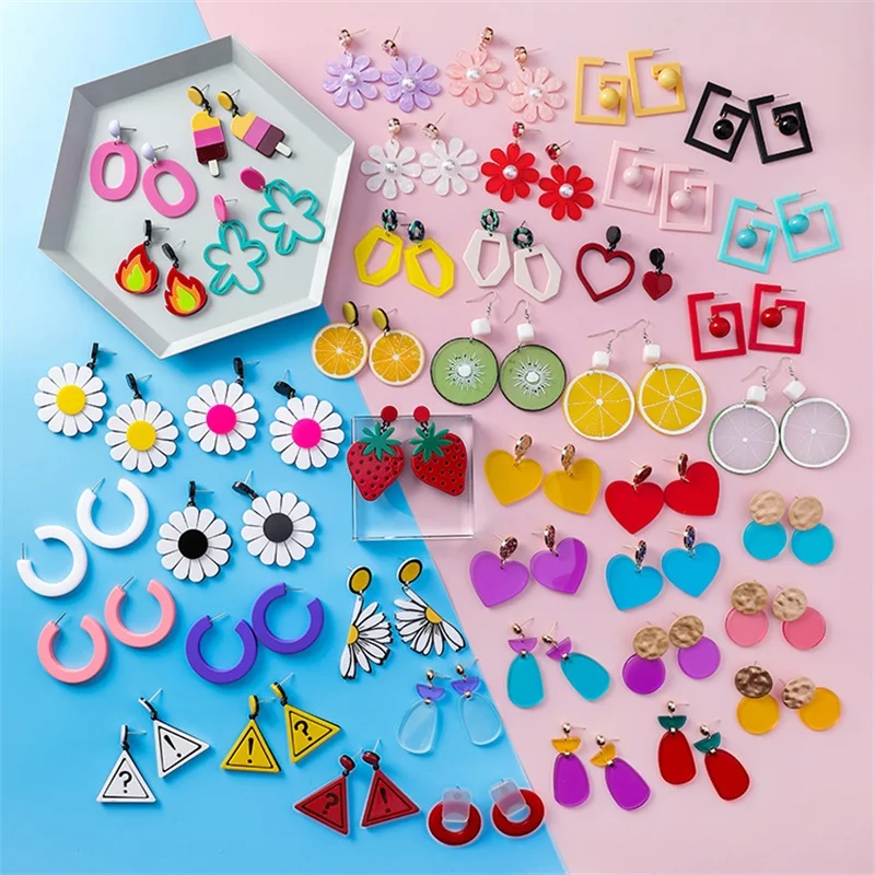 3*2018 НОВЫЕ геометрические прозрачные акриловые нерегулярные большие серьги