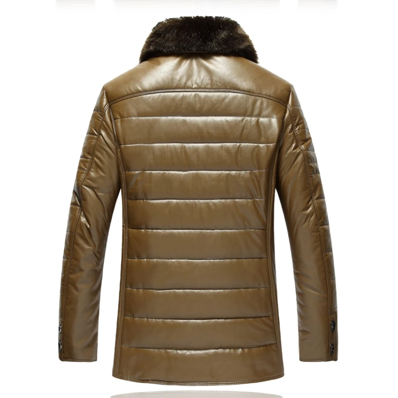 Модная зимняя кожаная куртка XL-7XL 8XL 9XL мужское утепленное пальто из искусственной