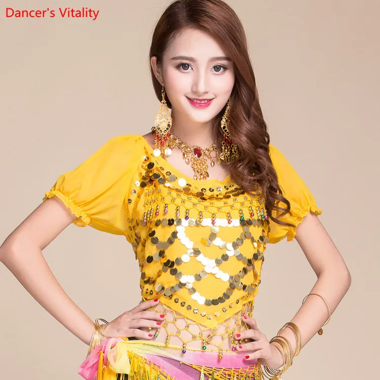 2018 New Hot Selling Sequins Cheap Sale Sexy Top Belly Dance top for Women 6 Colors Available | Тематическая одежда и
