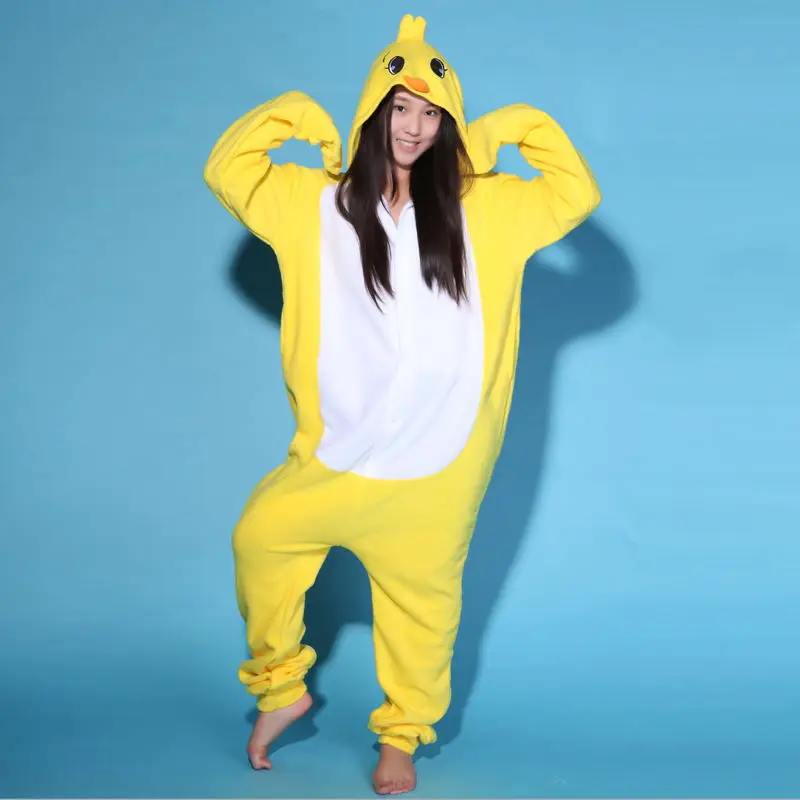 Новинка для взрослых унисекс животное маленькая Желтая курица петух Cos Onesie