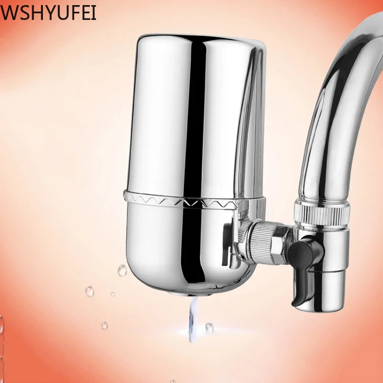 

New hardware 360 degree rotating polished silver faucet water purifier Household kitchen drinking water filter Free shipping