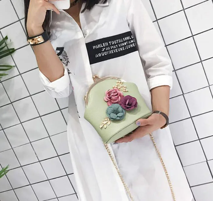 Цветок маленький crossbody сумки для женщин 2018 дамы цепи сумка женский клип груза