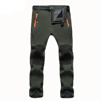 Men Army Green WOLFONROAD зимние брюки размера плюс для мужчин и женщин софтшелл брюки Термо Флисовые спортивные брюки походные брюки для катания на лыжах - Цвет: Men Army Green