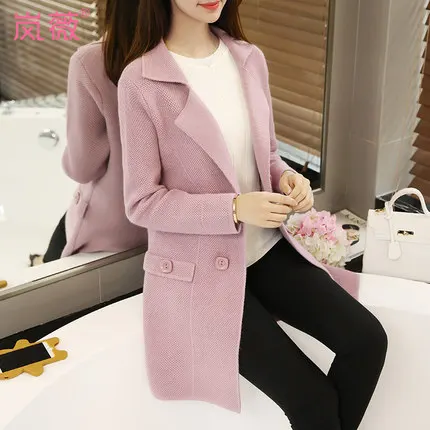 2017 осенние и зимние женские свитера длинный кардиган пиджак свитер для женщин|women