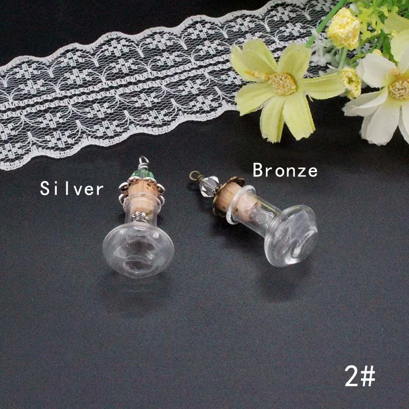 2-Silver 2 шт Бутылка желаний с винтажными пробками DIY бутылка желаний Diy ювелирные изделия ручной работы - Окраска металла: 2-Silver