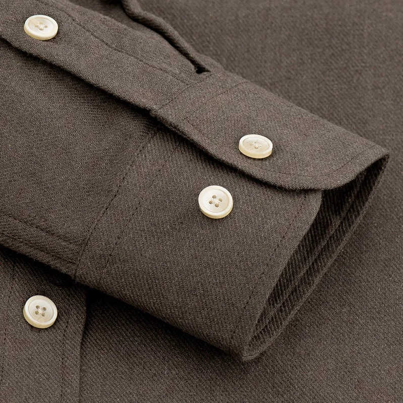 2019 однотонная фланелевая Мужская рубашка приталенная легкая в уходе