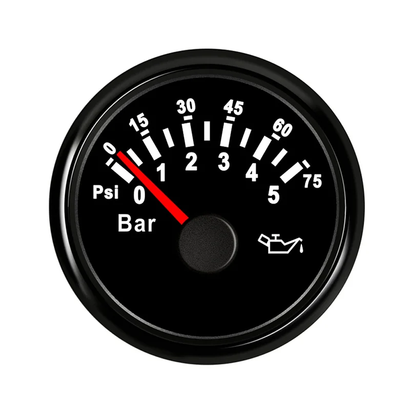 BN 5bar 10 бар датчик давления масла метр 145psi для автомобиля мотоцикла Авто Лодка Грузовик RV 12 В 24 В красная подсветка 52 мм - Цвет: BN 5bar