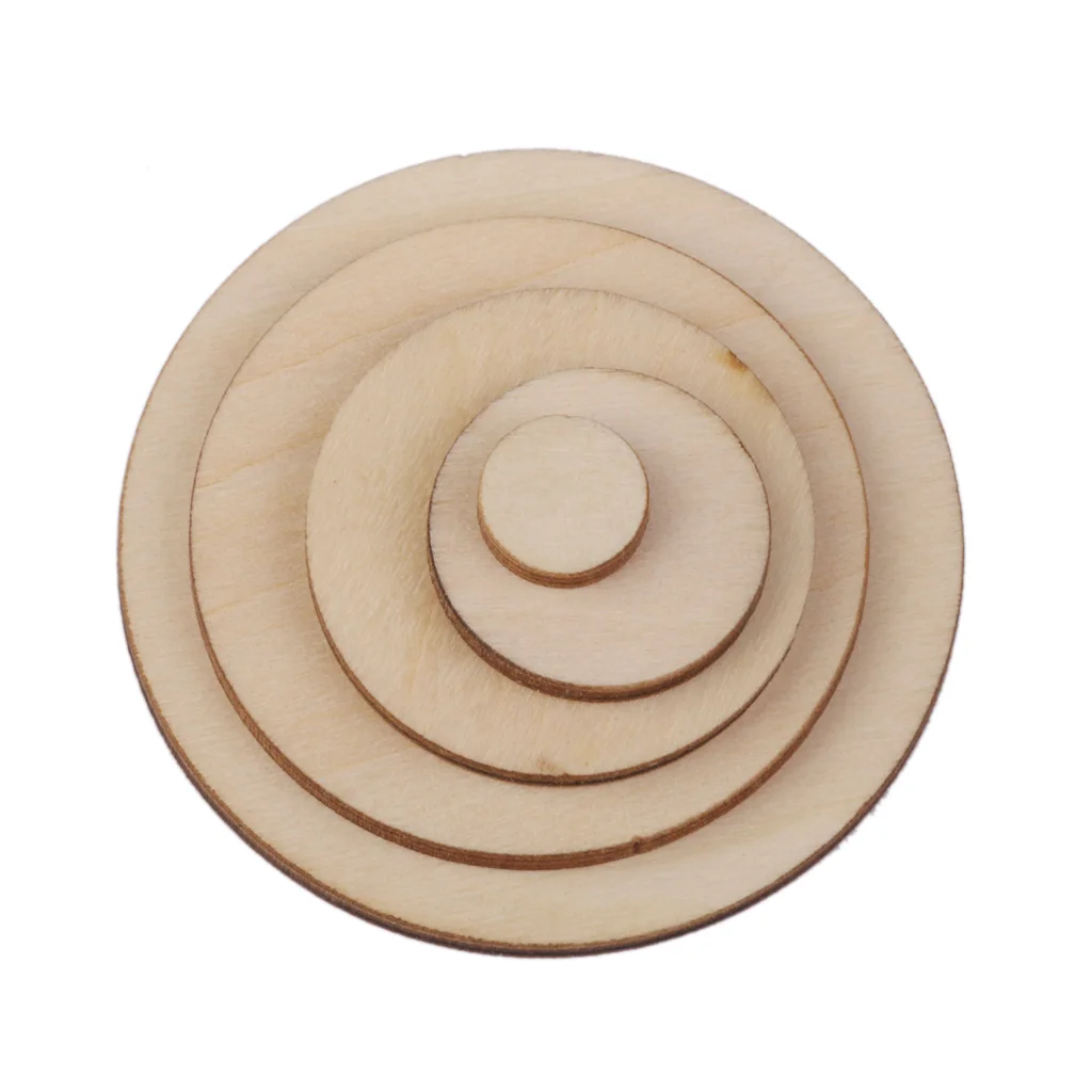 

New 100x DIY Craft Unfinished Round Circle Wooden Embellishment for Cardmaking Event Wedding Party Supply DIY Home Decor 20x3mm