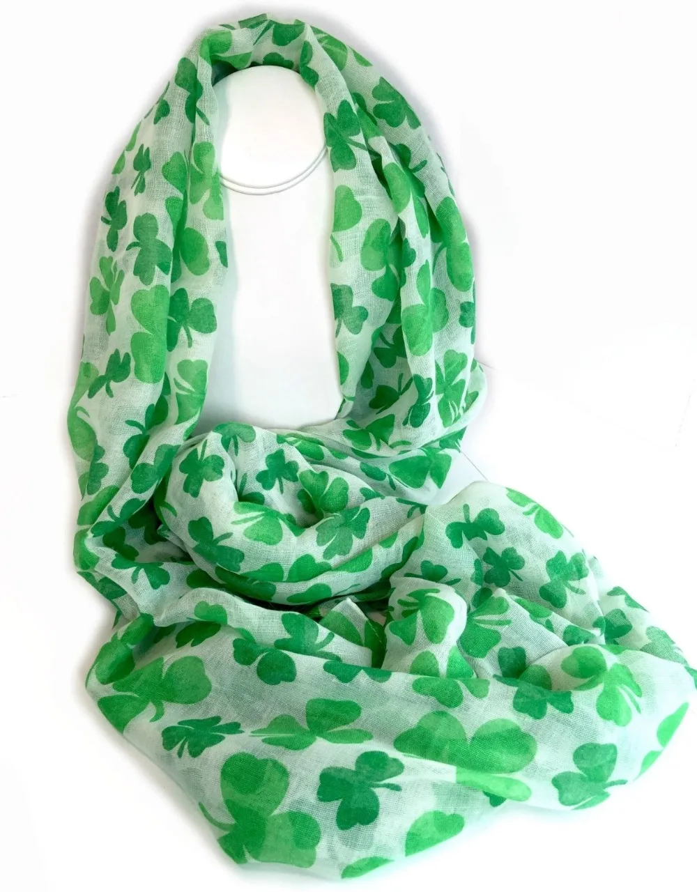 Безграничный шарф Lucky Four Leaf Clover легкий для весны или лета|infinity scarf|scarf scarvesclover scarf |